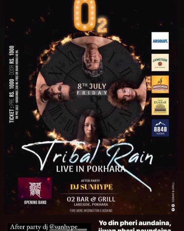 Tribal Rain Performing Live at O2 Bar & Grill, Pokhara